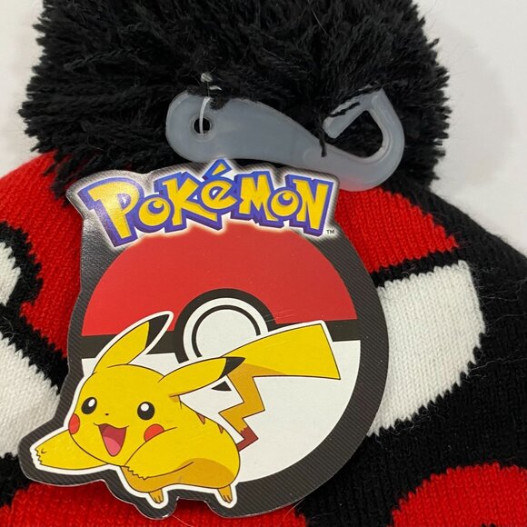 Bioworld Pokemon Pokeball Beanie Hat Cap Knit Pom Winter HTF NEW - Picture 5 of 6